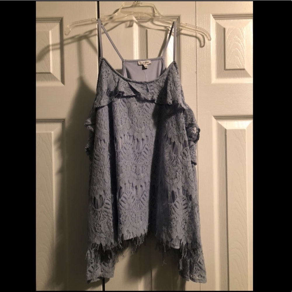 🛍NEW WITH TAGS Light Blue Off-the-shoulder Blouse